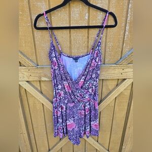 Floral Purple and Pink Romper